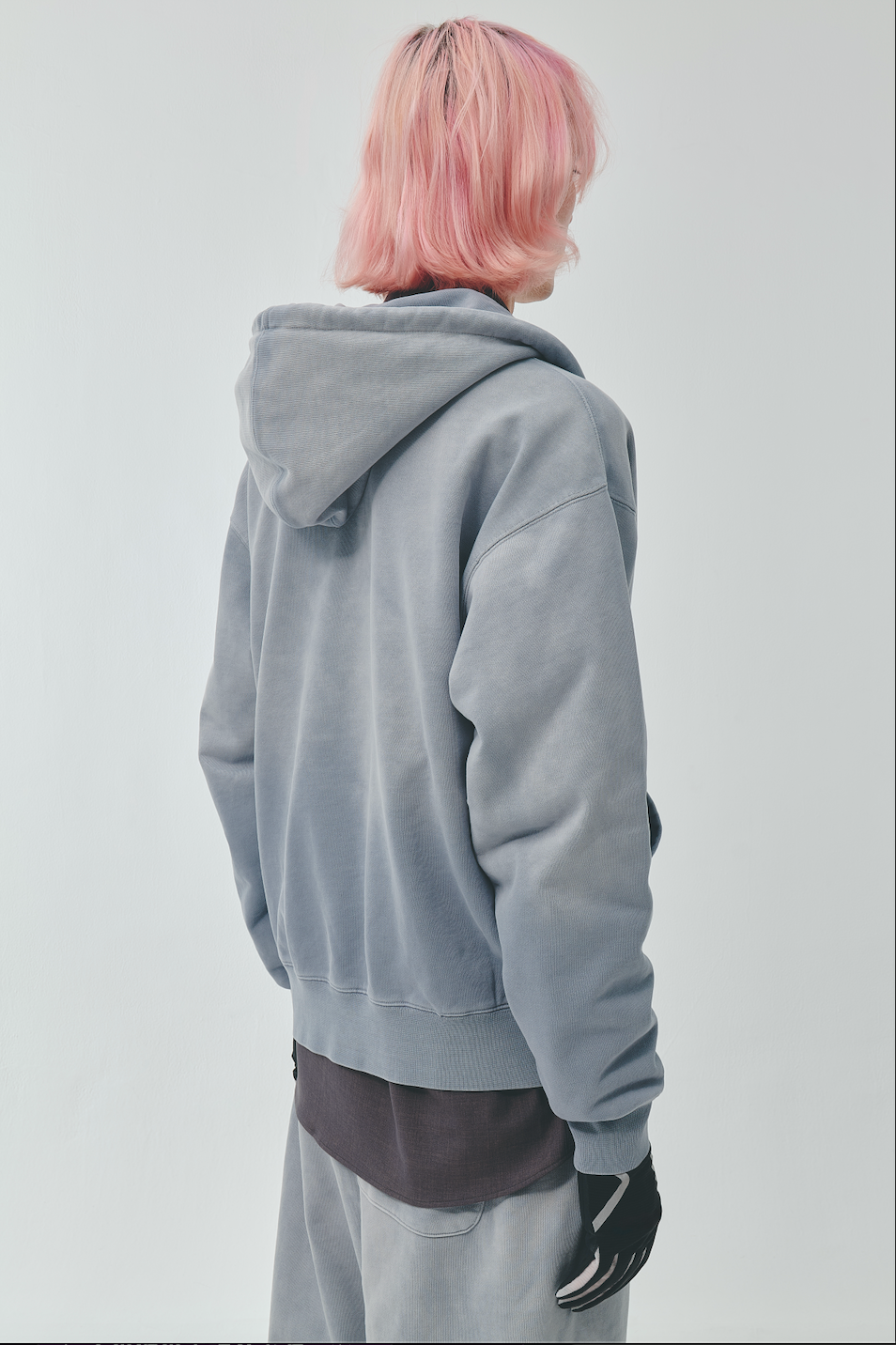 TYPE-003 Faded Heavy Zip Hoodie BLUEGRAY