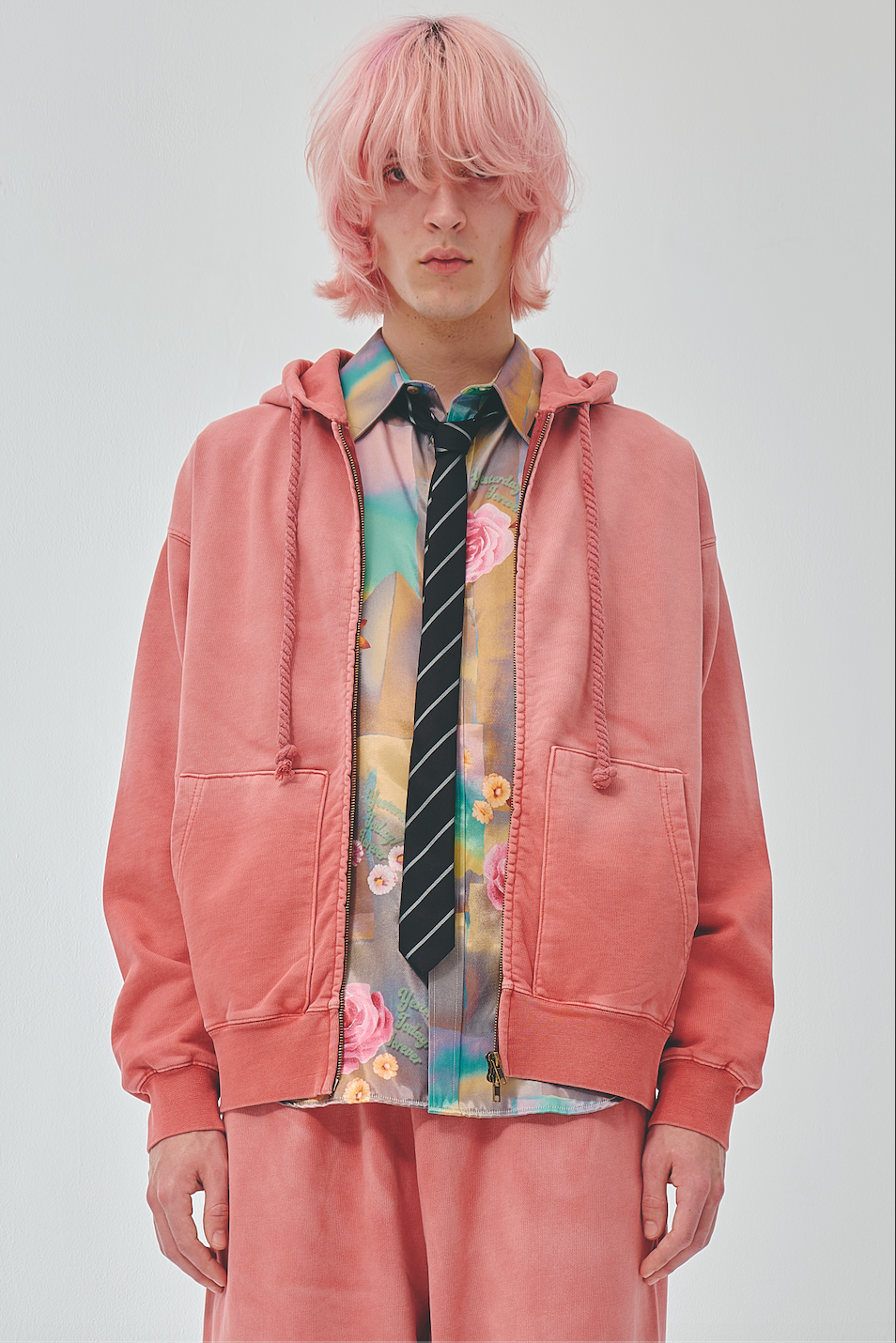 TYPE-003 Faded Heavy Zip Hoodie BURGUNDY