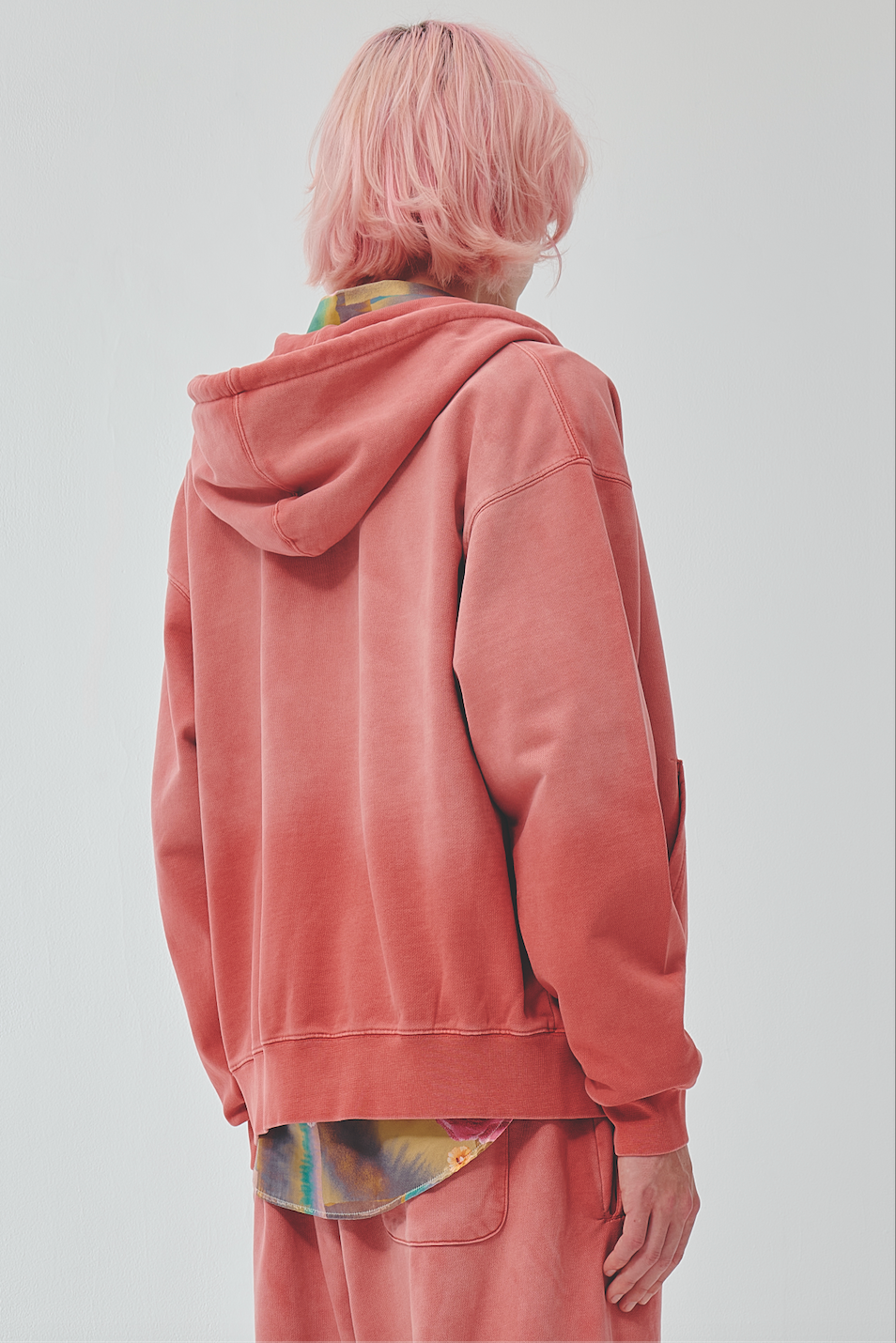 TYPE-003 Faded Heavy Zip Hoodie BURGUNDY