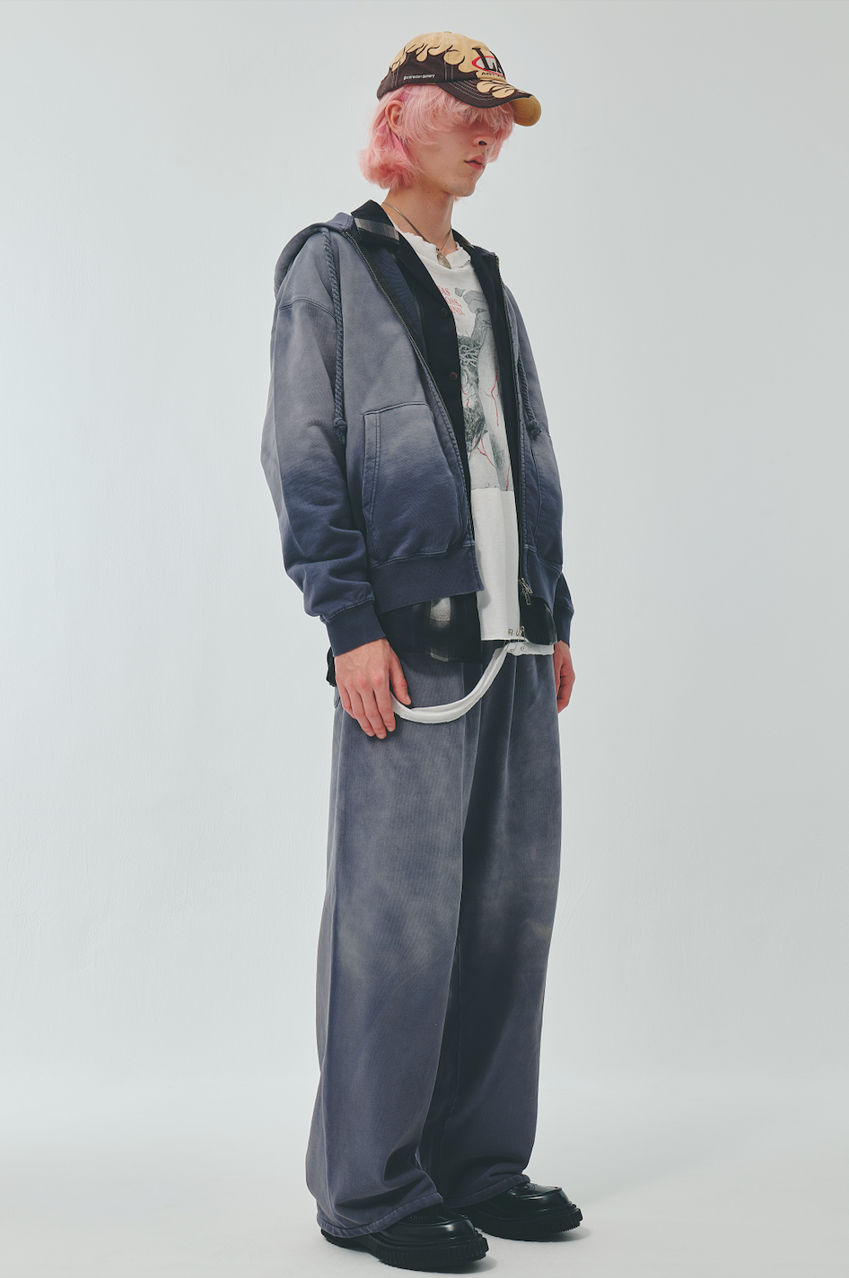 TYPE-004 Faded Heavy Sweat Pants DARKNAVY