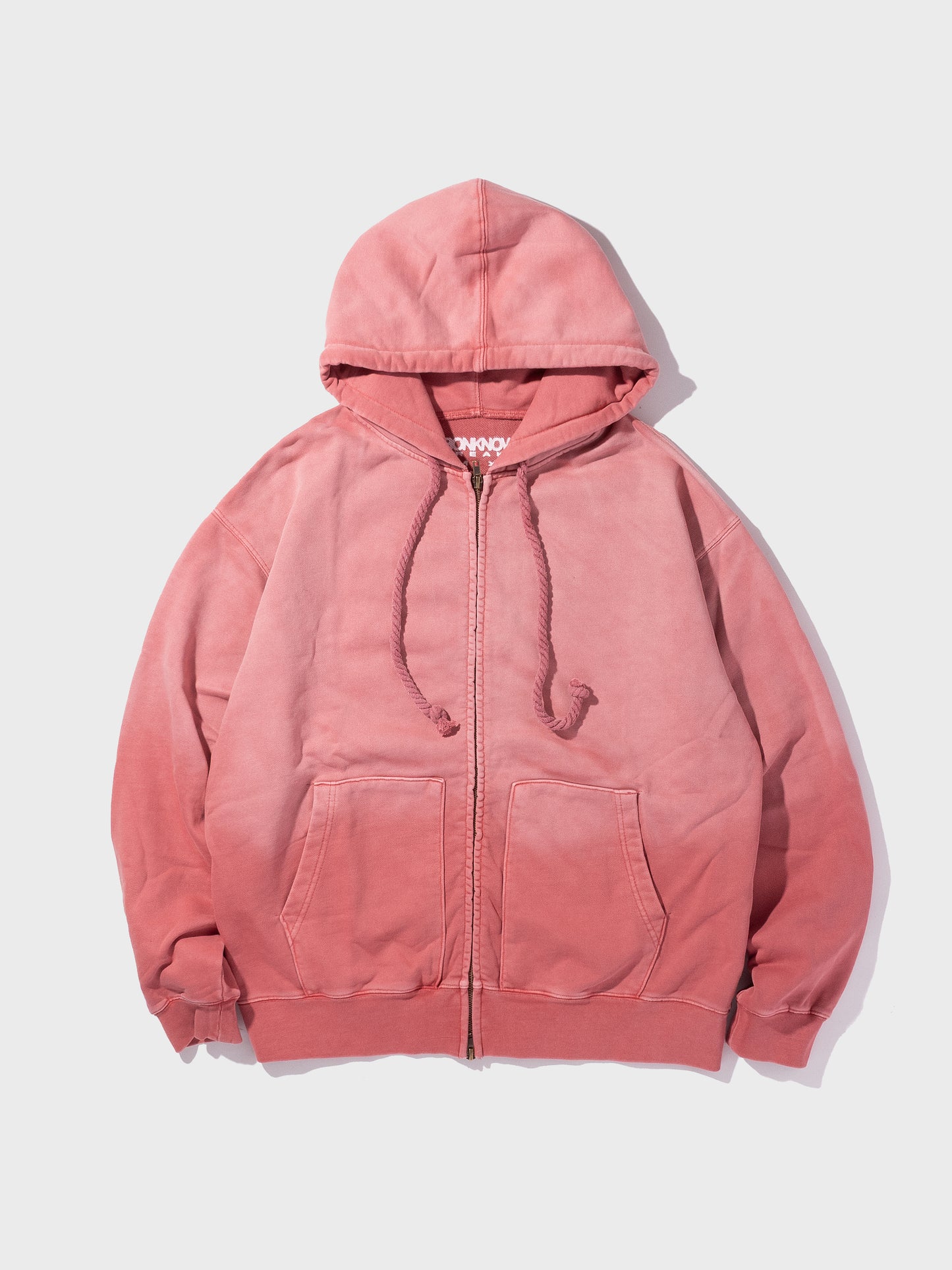 TYPE-003 Faded Heavy Zip Hoodie BURGUNDY