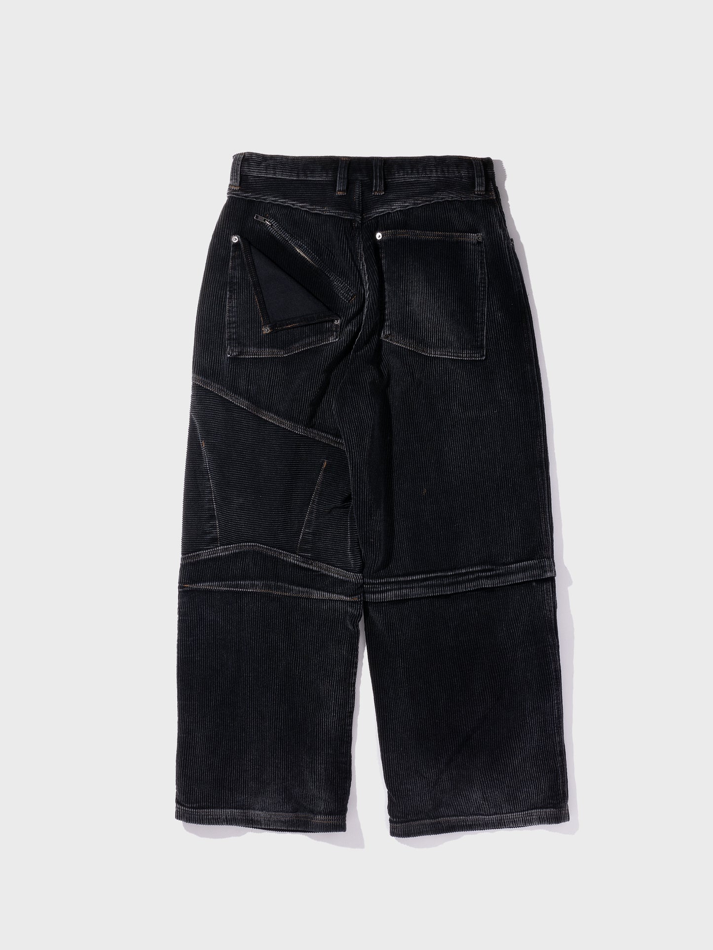 Faded Corduroy Detachable&Riders Five Pocket Pants BLACK
