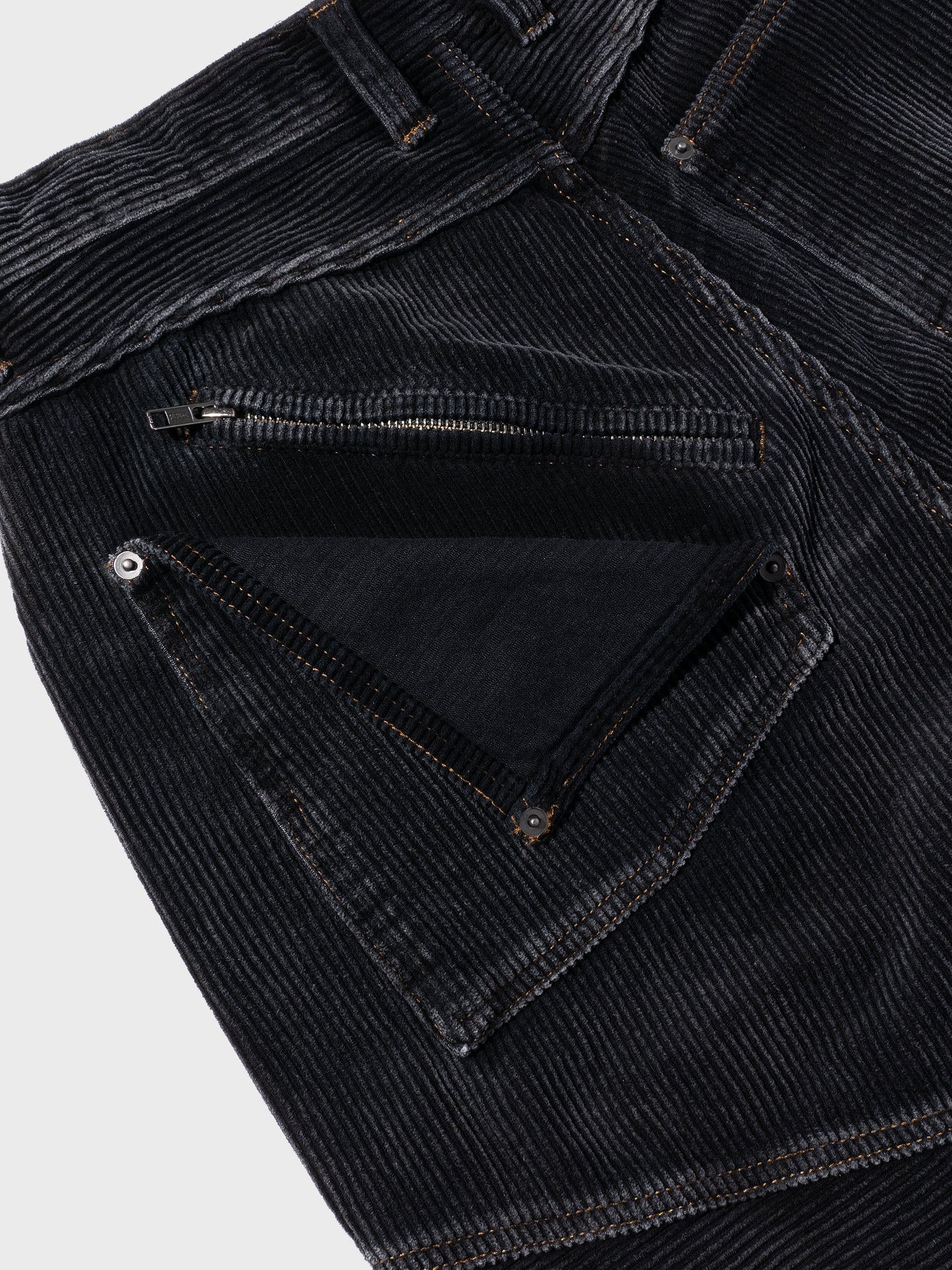 Faded Corduroy Detachable&Riders Five Pocket Pants BLACK