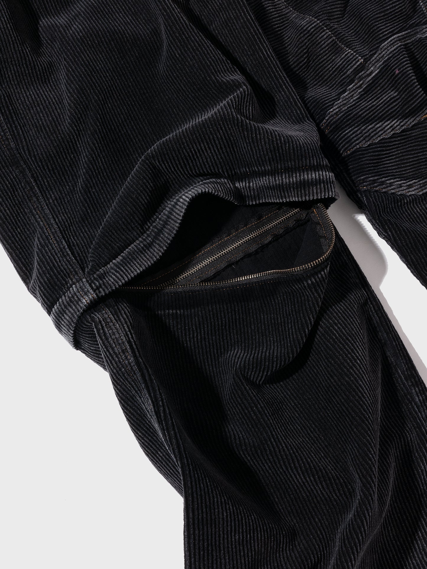 Faded Corduroy Detachable&Riders Five Pocket Pants BLACK