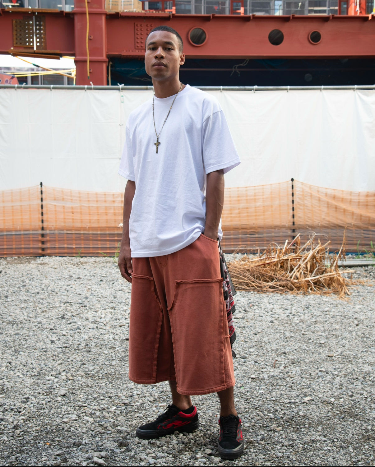 TYPE-005 Double Knee Tactical Sweat Shorts DARKORANGE