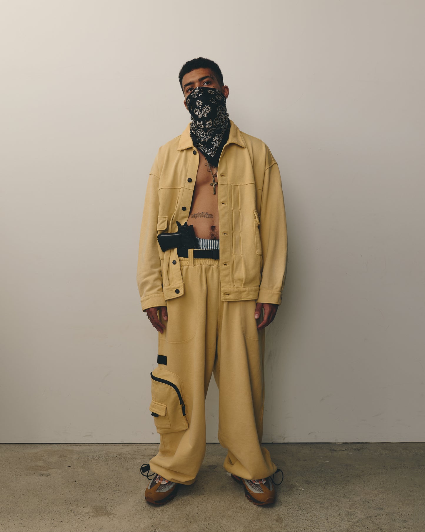TYPE-001 Sweat Trucker Jacket FADEDYELLOW