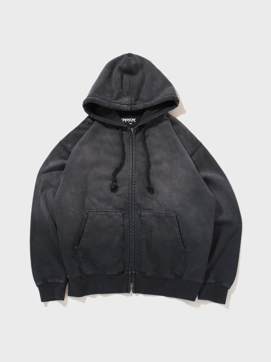 TYPE-003 Faded Heavy Zip Hoodie BLACK