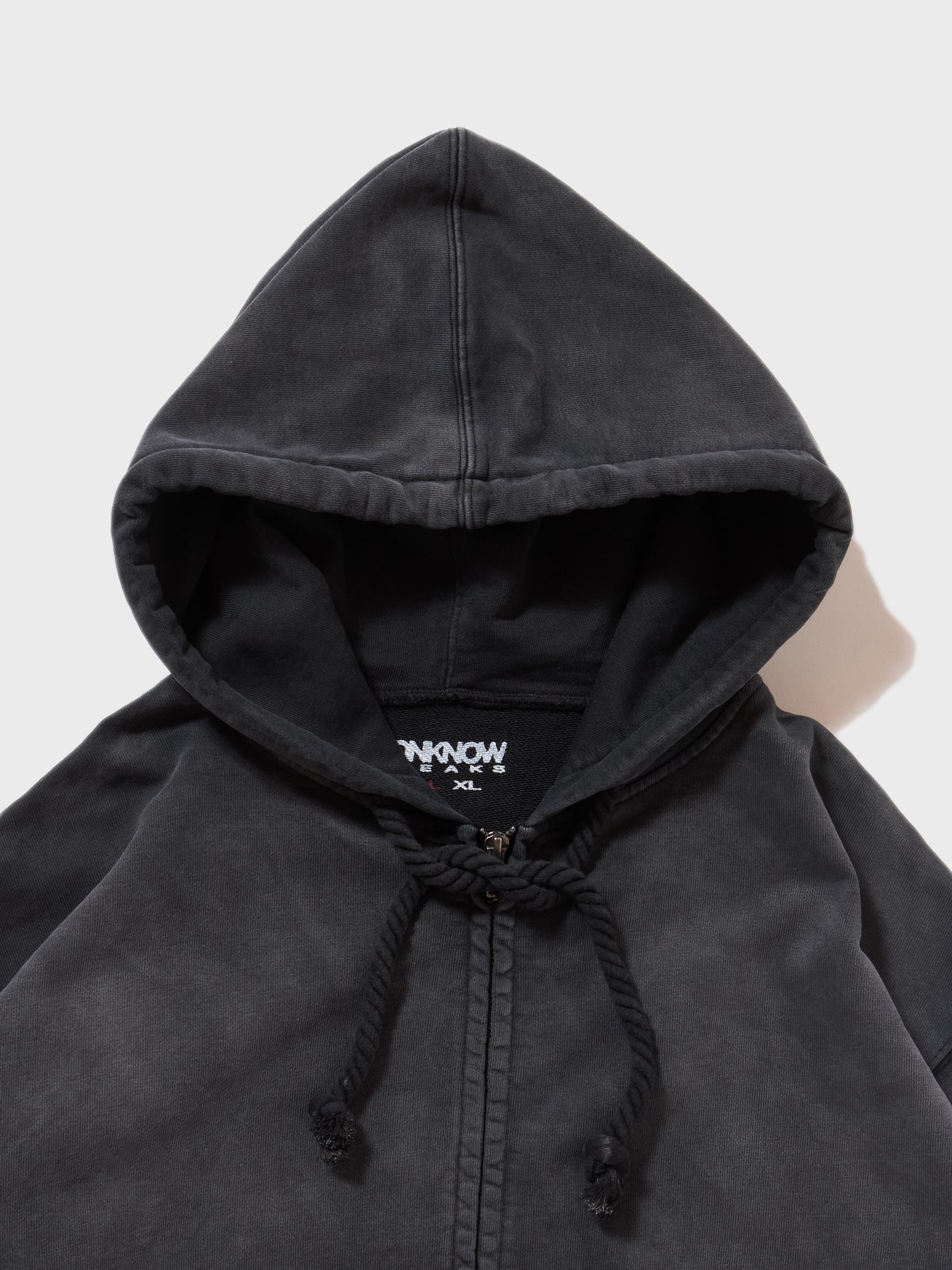 TYPE-003 Faded Heavy Zip Hoodie BLACK