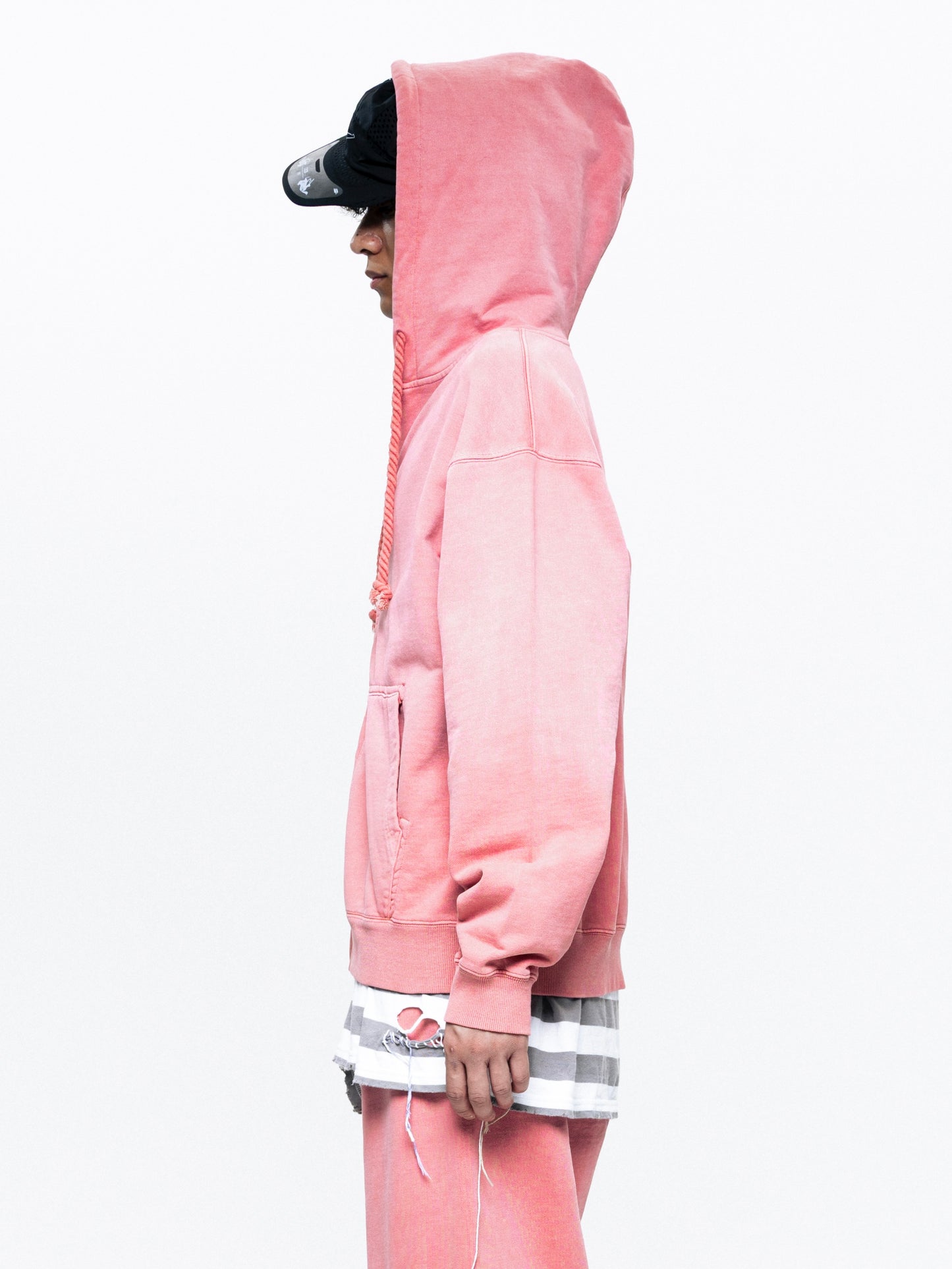 TYPE-003 Faded Heavy Zip Hoodie PINK