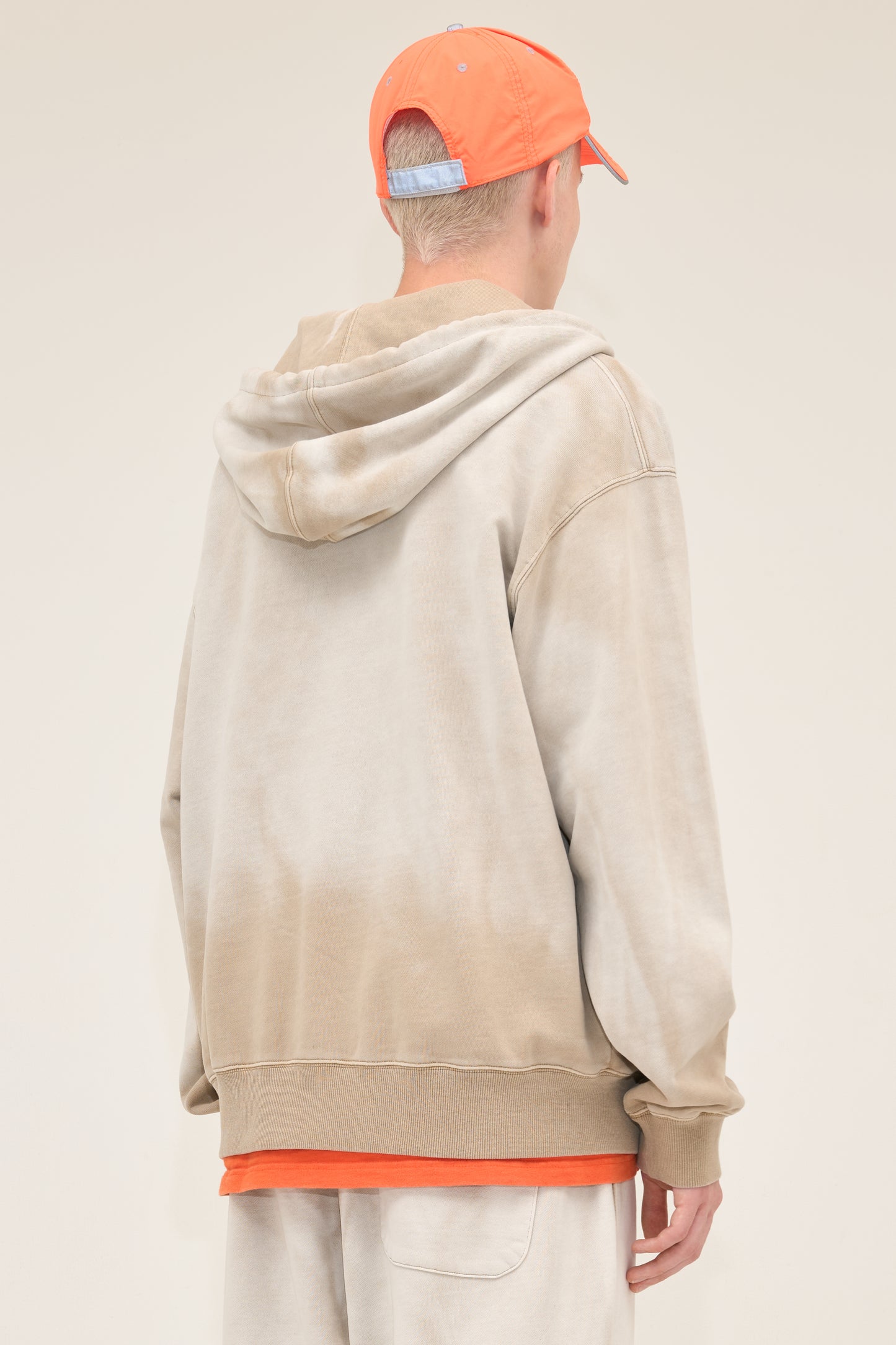 TYPE-003 Faded Heavy Zip Hoodie BEIGE