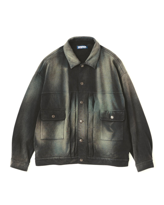 TYPE-001 Sweat Trucker Jacket SUN FADED - BALANCE Exclusive BLACK
