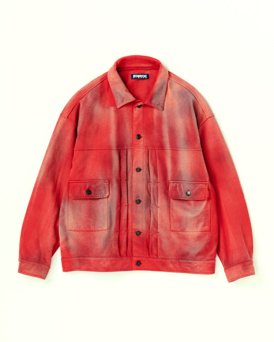TYPE-001 Sweat Trucker Jacket SUN FADED - BALANCE Exclusive RED