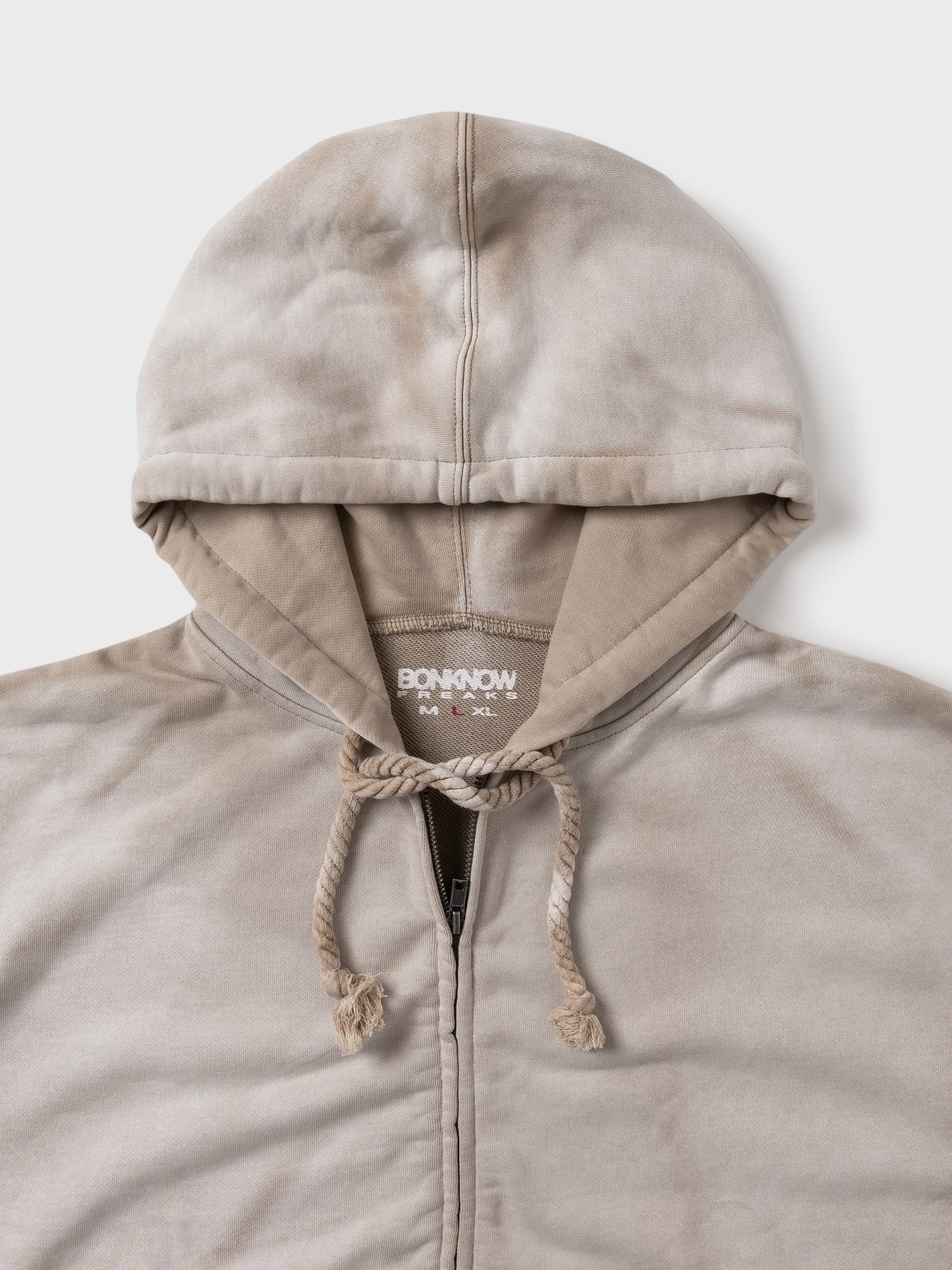 TYPE-003 Faded Heavy Zip Hoodie BEIGE