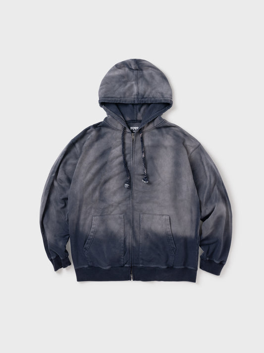 TYPE-003 Faded Heavy Zip Hoodie NAVY