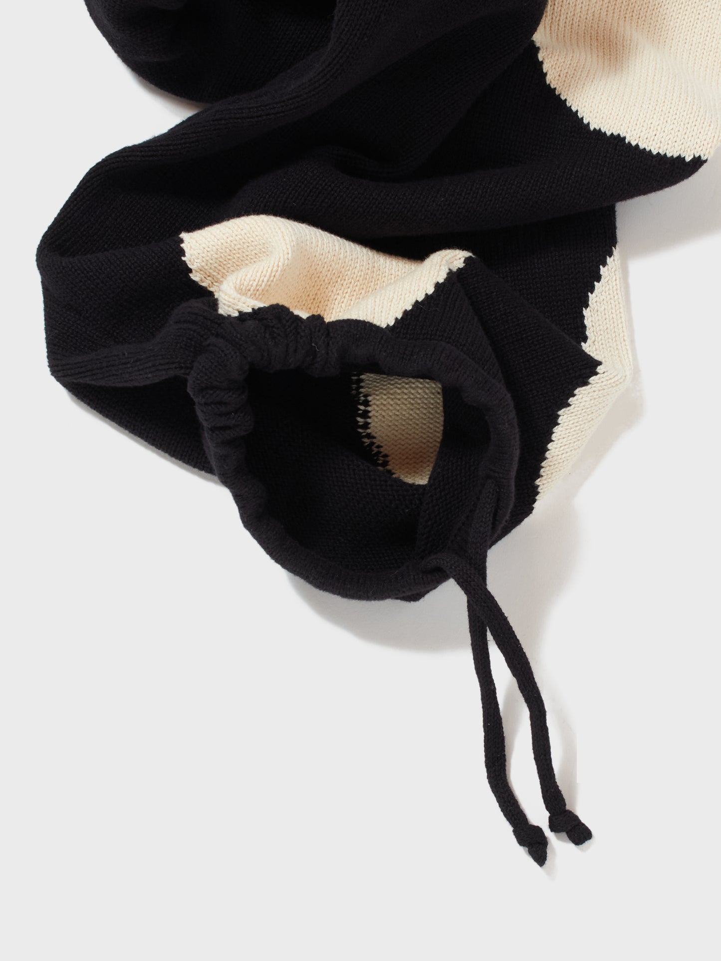 DOT INTARSIA KNIT PANTS BLACK