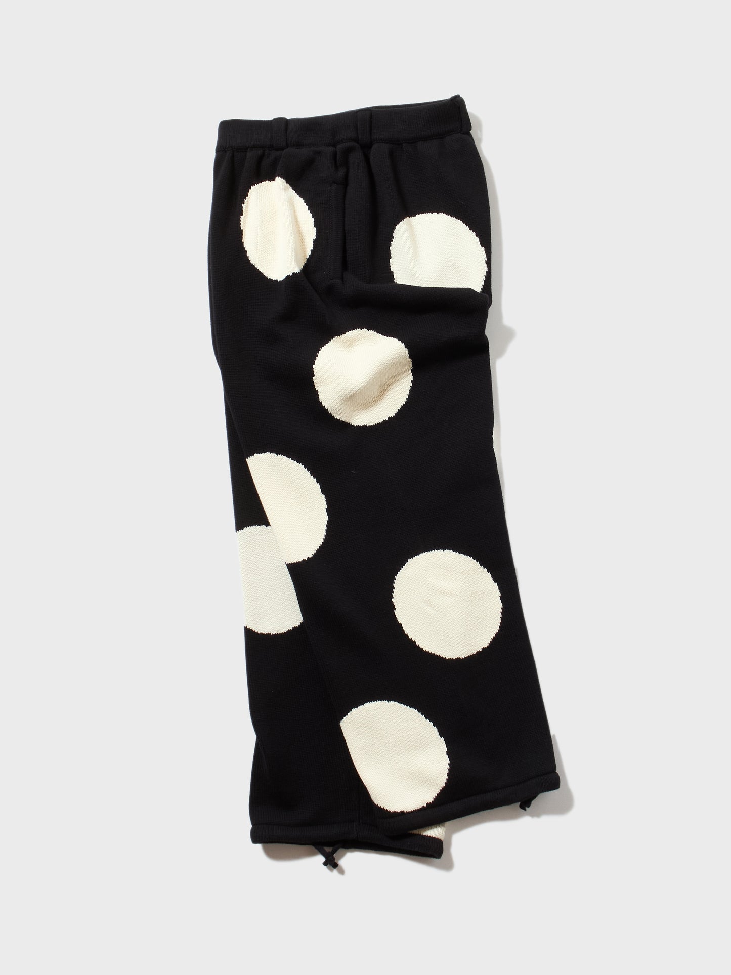 DOT INTARSIA KNIT PANTS BLACK